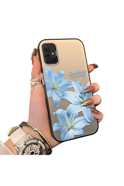 Hontinga Samsung Galaxy A51 Compatible Silicone Edge Hard Back Case Couple Ph...