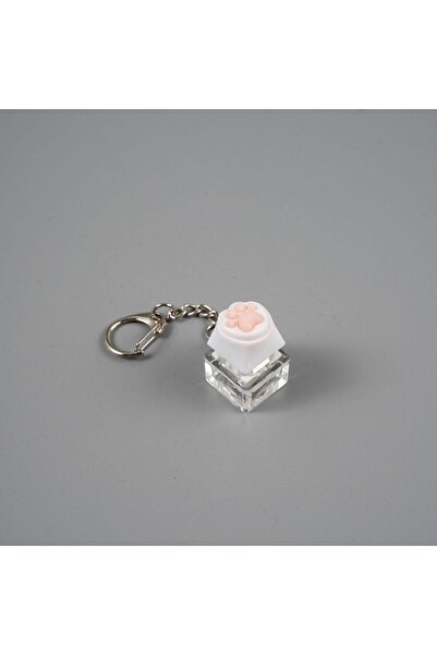 Choice White Mechanical Switch Keychain Keyboard Key Chain Cat's Paw Fidget T...