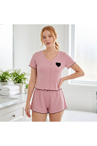 OEM Set pijama două piese pentru damă, tricou și pantaloni scurți, SUSU-2616