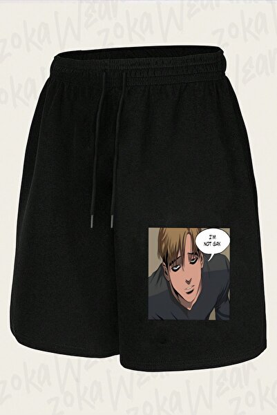 ZOKAWEAR Unisex Σορτς με στάμπα Killing Stalking Sangwoo I'm Not Tasarım