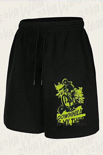 ZOKAWEAR Unisex Downhill Is My Yhrıll Design Printed Shorts