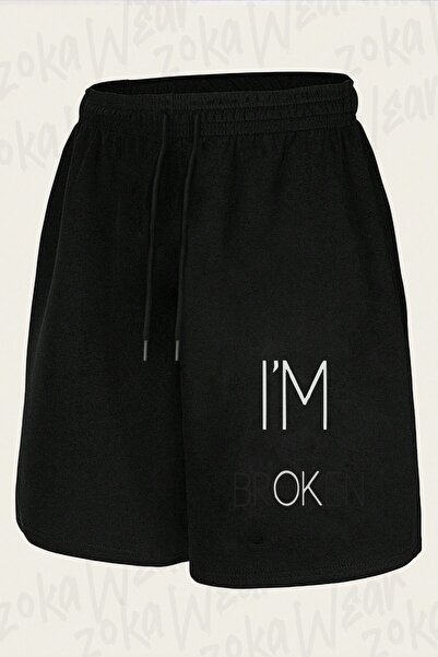 ZOKAWEAR Unisex Σορτς με στάμπα  "I Am Broken, I Am Ok "