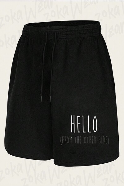 ZOKAWEAR شورت مطبوع بتصميم Hello From The Other Side للجنسين