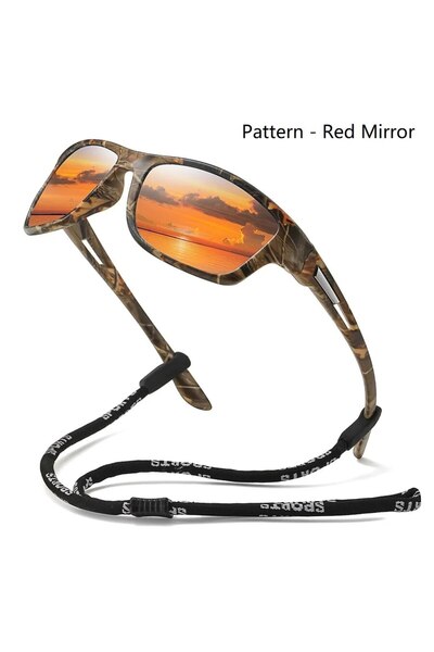 Choice4 Chain-D668RedMirror Fashion Camouflage Pattern Sports Sun Glasses Wit...
