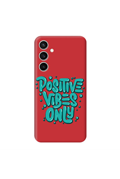 Other Samsung S24 Plus Positive Vibes Only Red Colored Silicone TPU Θήκη