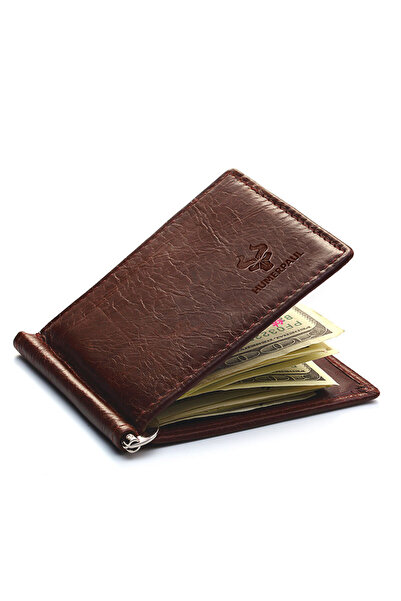 Choice1 coffee Ultra-thin Men's Money Clip Wallet Vintage Genuine Leather Bif...