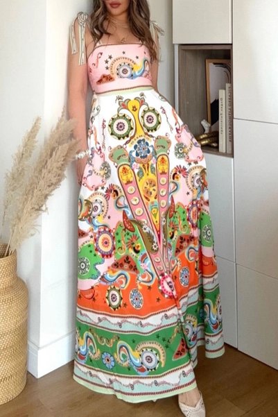 AsprinFashion Women's Imported Mos Crepe Digital Printed Maxi Dress