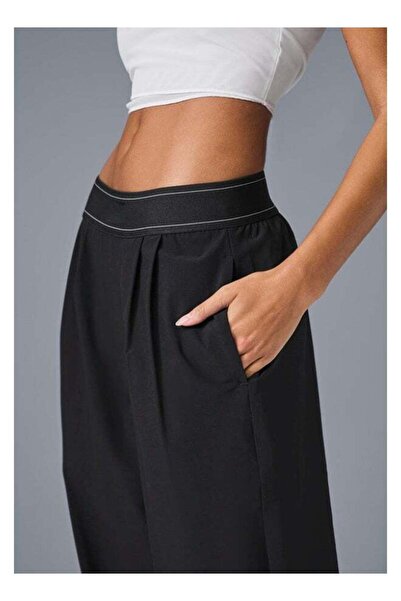 FUREUL Women High Waist Wide Leg Casual Pants, Stitched Elastic Waistband Loo...