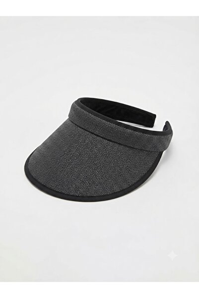 Fonem Paper Vizor Half Moon Straw Hat - Premium Women's Anthracite 100% Natur...