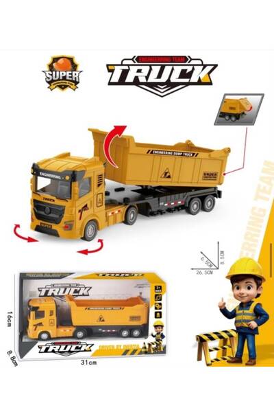 MİNİKO KİDS Unbreakable Plastic Working Machine Truck Bed Mobile