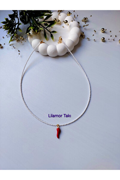 Lilamor White Beaded Pepper Necklace