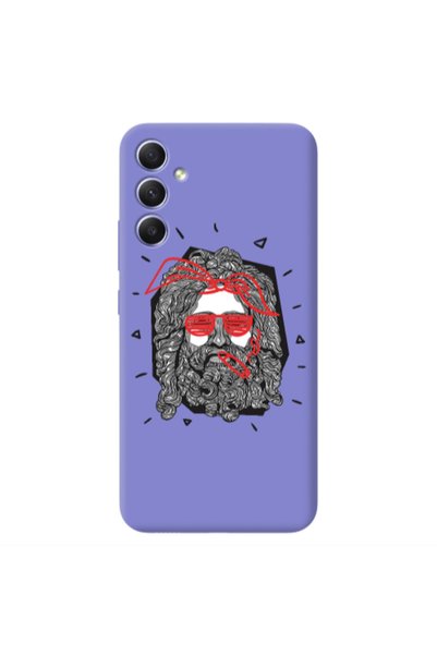 Other Samsung A34 Cool glasses Purple Colored Silicone TPU Θήκη