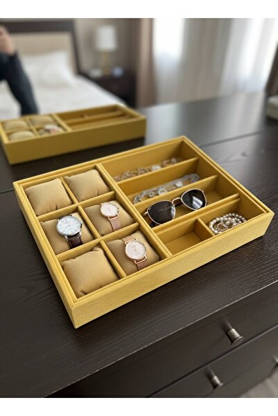 İmpala Kutu Glasses, Watch, Bracelet, Ring, Jewelry Box, Suede Fabric Covered...