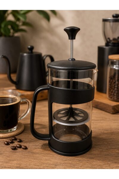 Qlüx Barista French Press — 400 ml Plastic Cage-Style Mica Crystal Chamber fo...