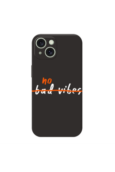 Other Apple iPhone 15 Plus No bad vibes 2 Black Colored Silicone TPU Θήκη