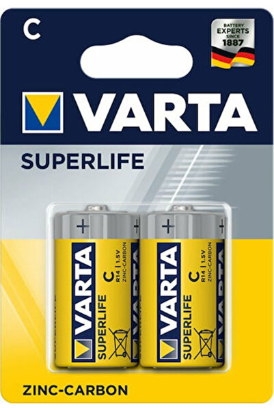 Varta Superlife Μπαταρίες Ψευδαργύρου C 1.5V, Συσκευασία 2 τεμαχίων