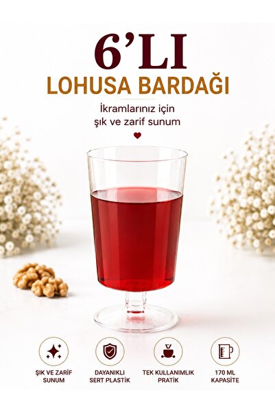 troykar ÖZER HOME 6'lı Lohusa Bardağı 170 ml Şeffaf Sert Plastik Sunum Bardağ...