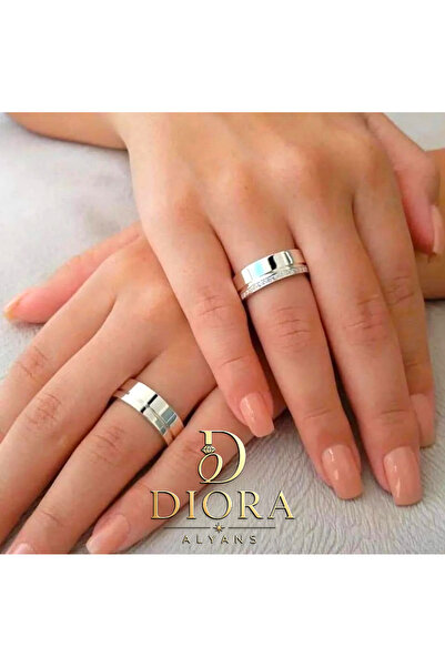 DİORA ALYANS İÇİ DOLU 6 MM 925 GÜMÜŞ ALYANS ÜRÜN ÖZEL EL İŞİ ZİRKON TAŞ MIHLA...
