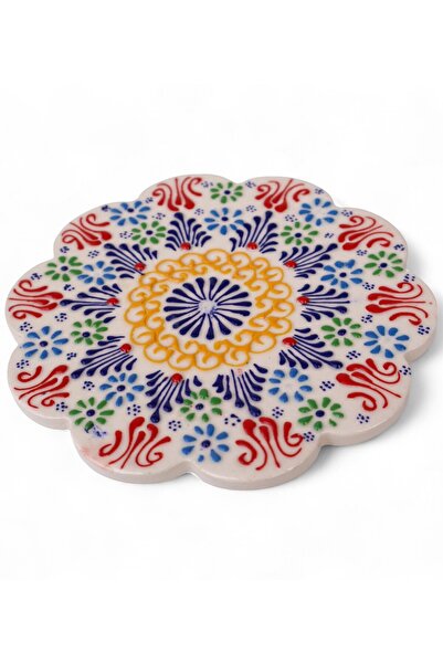 Zeem Handmade Ceramic Beyaz El Yapımı Kabartmalı Çini Desenli Seramik Nihale ...
