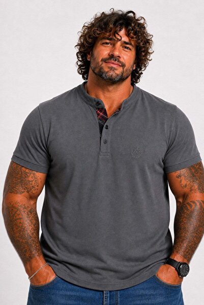Starbattal Men's Large Size Single Jersey Polo T-Shirt with Stand Collar 2640...