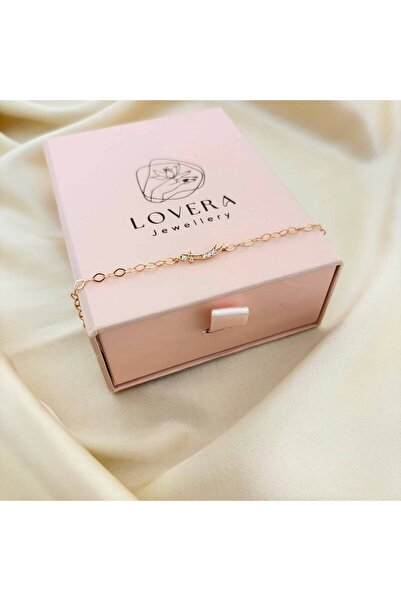 Lovera Jewellery 925 Ayar Gümüş Sertifikalı Rose Renk Minimal Zülfikar Bileklik