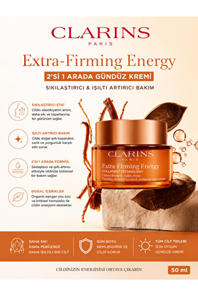 Clarins Extra Firming Energy 2'si 1 Arada Gündüz Kremi 50 ml | Sıkılaştırıcı,...