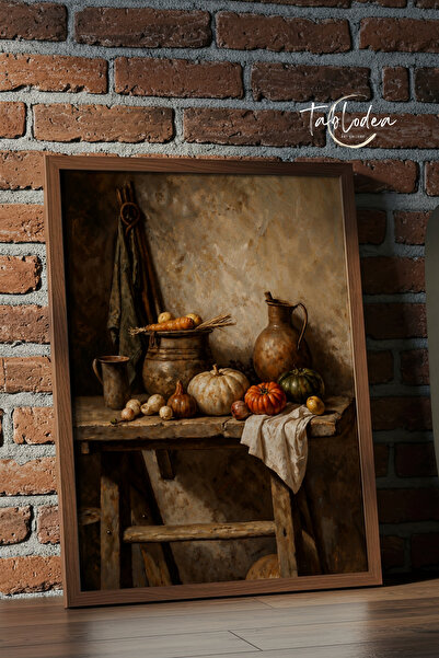 tablodea Rustic Pumpkin and Vegetable Themed Vintage Still Life Kitchen Paint...