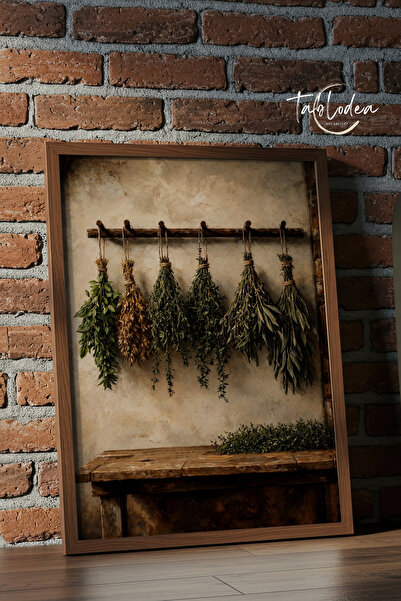 tablodea Vintage Dried Herbs Kitchen Chart – Rustic Kitchen and Country Style...