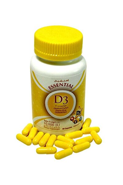 ESSENTİAL Vitamin D3 Dietary Supplement 10000 IU - 60 Capsules