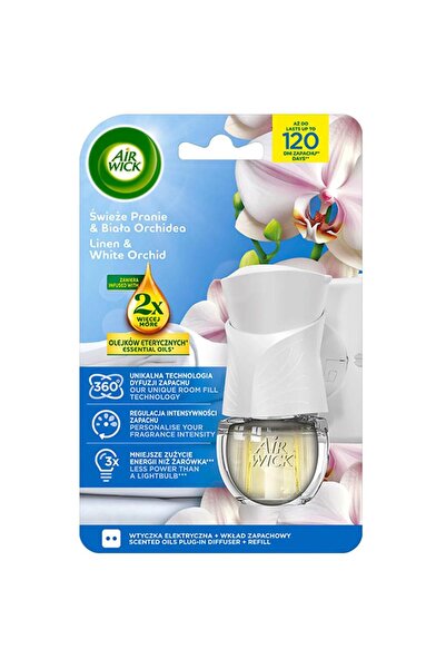 Air Wick Set 2 x Aparat Odorizant Electric Air Wick, Linen si Orhidee Alba, 1...