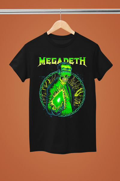 MAGORS MEGADETH BASKILI PAMUKLU KISA KOLLU REGULAR KALIP ROCK TSHIRT