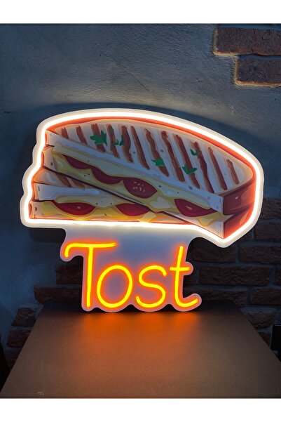 Neonite 'TOST' Işıklı ve Uv Baskılı Neon Led Dekoratif Duvar Tabelası(60x50CM)