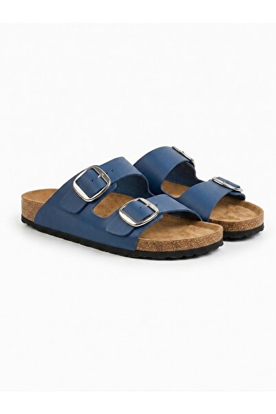VIAJERO Unisex Full Orthopedic Cork Sole Double Buckle Slippers