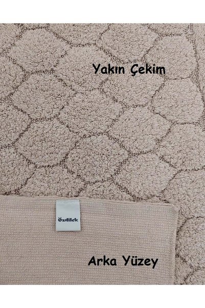 Özdilek Tufting 2-Piece Bathroom Set, Cotton Mat Set-Sensitive Beige