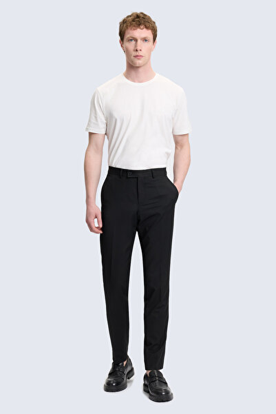 Hatemoğlu Siyah Slim Fit Yandan Cepli Kumaş Pantolon