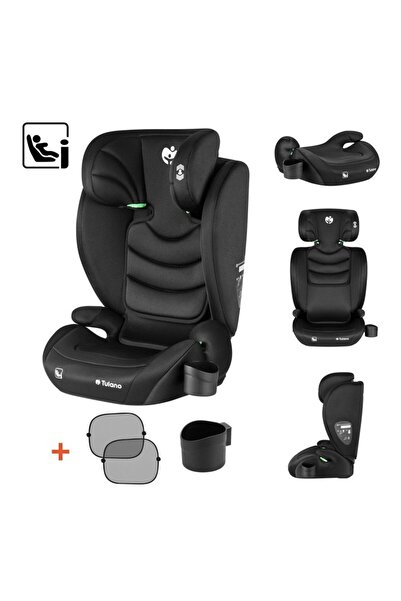 Tulano 2 в 1 I-Size Joy 20 Черен 100-150 см детско столче за кола с подвижна ...