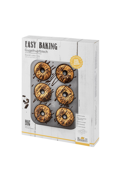 Birkmann Tava mini 6 briose Easy Baking, 35x27cm, Otel, Negru