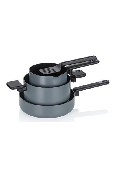 Kela Set oale si tigai 5 piese Mira, aluminiu, negru, dimensiuni: 16x8cm, 20x...