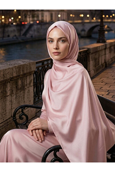 Nûda - Tarzın Değil , Tavrın Zarafeti Evening Dress Satin Janjan Shawl Powder...