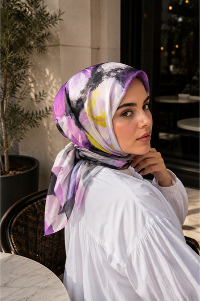EBRUTESETTÜR Modern Floral Pattern Scarf Series Pink