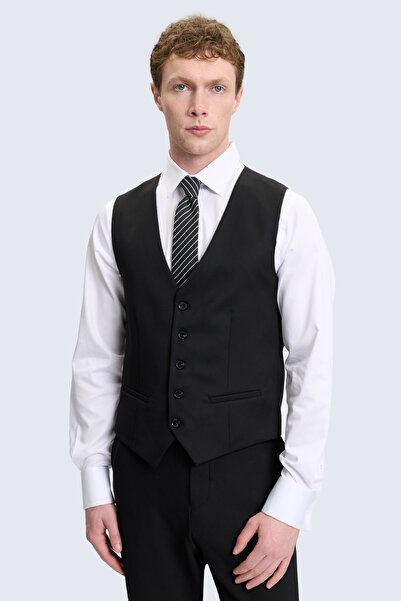 Hatemoğlu Siyah Slim Fit Klasik Yelek