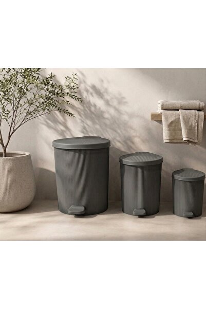 Buclee 3-Piece Pedal Trash Can Set Luxury Bathroom Kitchen Trash Can with Inn...