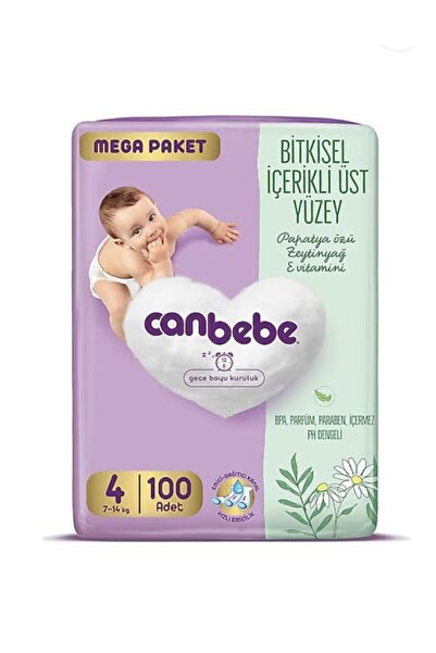 Canbebe 4 Numara Maxi 100'lü Bebek Bezi 4-14KG