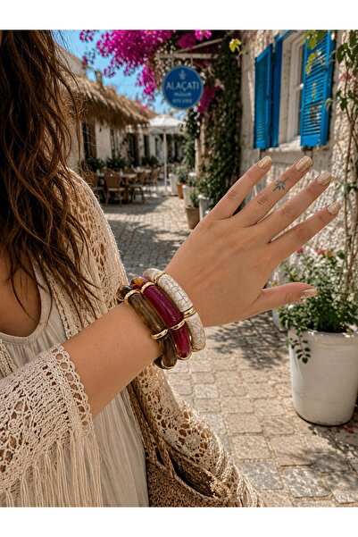 GMN COLLECTION YENİ SEZON YENİ SERİ SUMMER FASHİON 3LÜ PARLAK SEDEFLİ LASTİKL...