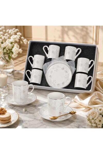 laverahome Luxury Porcelain Turkish Coffee Cups - 12 Pieces - 2 |
