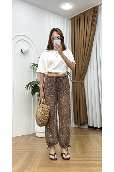 R-Style Pullu Şalvar Pantolon