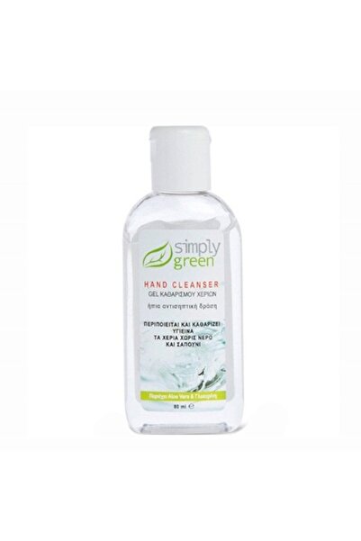 simply green Αντισηπτικό Τζελ Καθαρισμού Χεριών 80ml - Με Αλόη & Γλυκερίνη