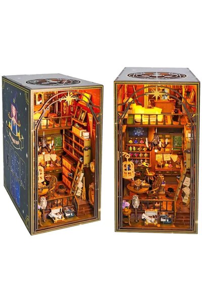 CasaDesteapta.ro Book Nook DIY – Casuta Miniaturala din Lemn pentru Bibliotec...