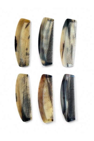 Attariye Bovine Horn Natural Bone Comb Fine Toothed Hair Comb Kt-106 - 14 cm Classic Handmade Horn Comb