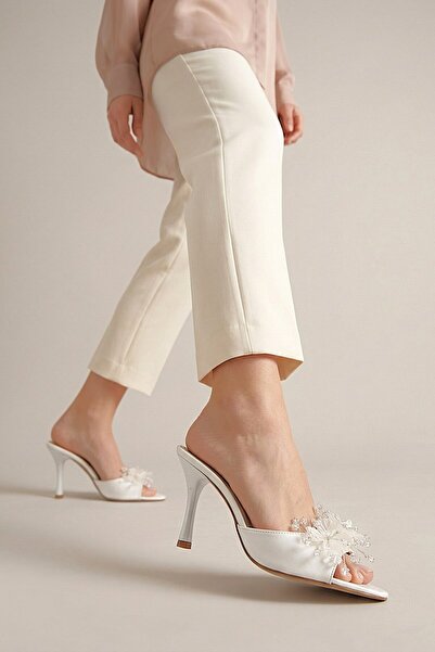 Gökhan Talay Cosima Flexible Soft Non-Slip Sole (8 cm) White Skin Handmade Tr...